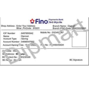 Fino Payment Bank Passbook Format Jpg File