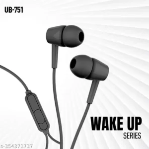 Ubon Earphones UB 751 Universal in Ear Earphone with mic Wired with Hi-Resolution Audio Deep Bass Headphones Ergonomic Sweatproof Earbuds for All Smartphones Dynamic 10mm Driver, (Black)