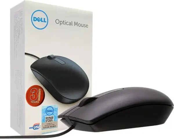 DELL MS-116 Wired Ambidextrous Optical Mouse (USB 3.0, USB 2.0, Black)
